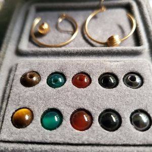 14kGold  Beaded Hoops